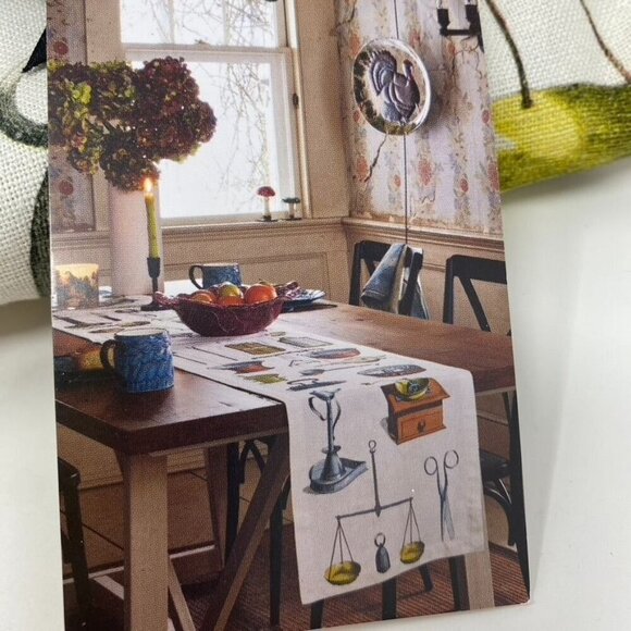 John Derian For Target Farmhouse Objects Table Runner 14 in x 90 in Fall Decor - Picture 4 of 7